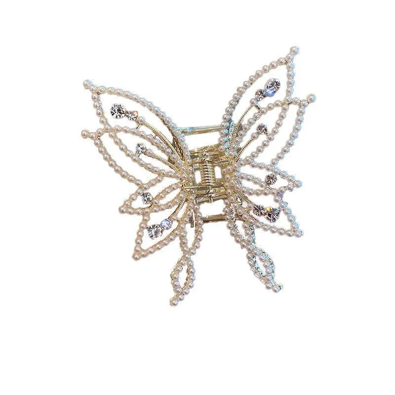 Butterfly hair clip barrette for women with alloy construction and decorative design