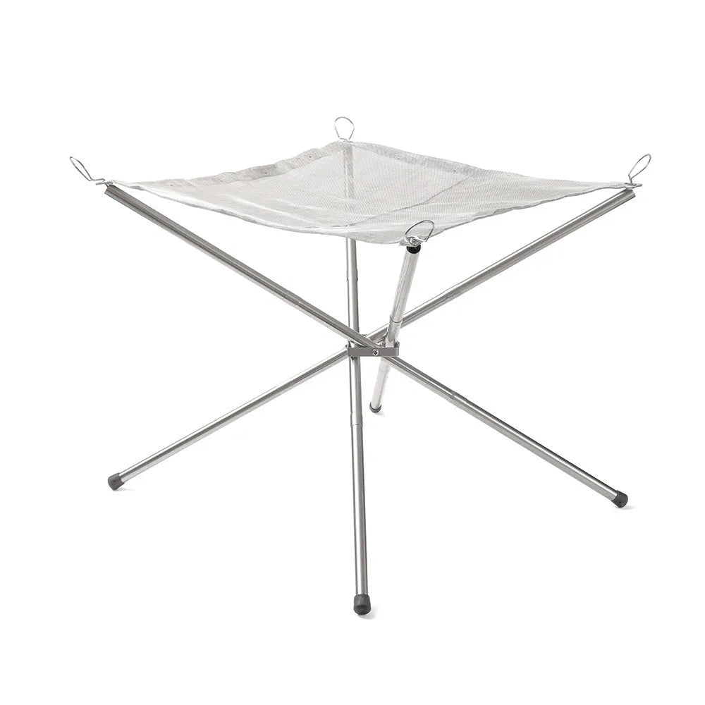Silver stainless steel barbecue net and grill set for outdoor cooking with more than five people