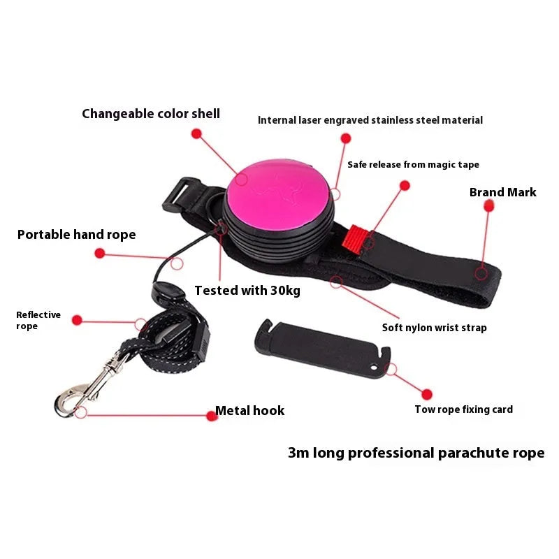 Pet Holding Hands automatic retractable dog leash extended to 3 metres with colourful nylon cord.
