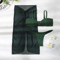 Women's three-piece bikini swim set with long culotte bottoms in multiple colour options