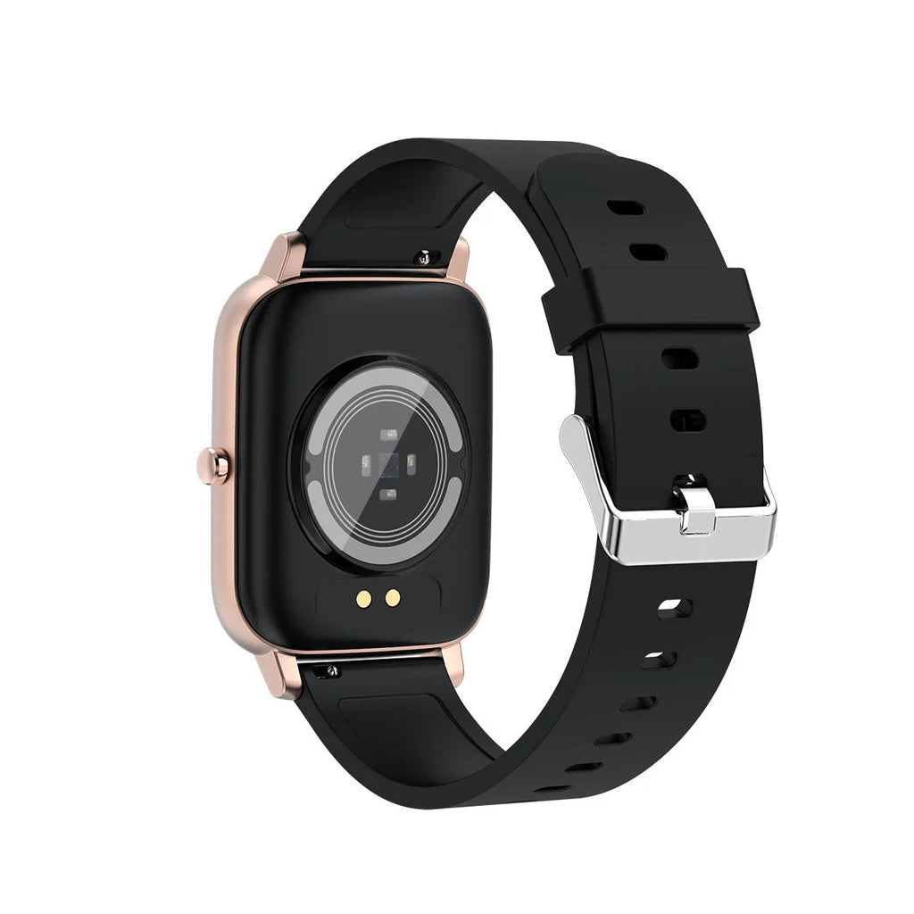 H80 sports smart watch with silicone strap on a wrist, showing a watch face displaying heart rate and blood oxygen data.