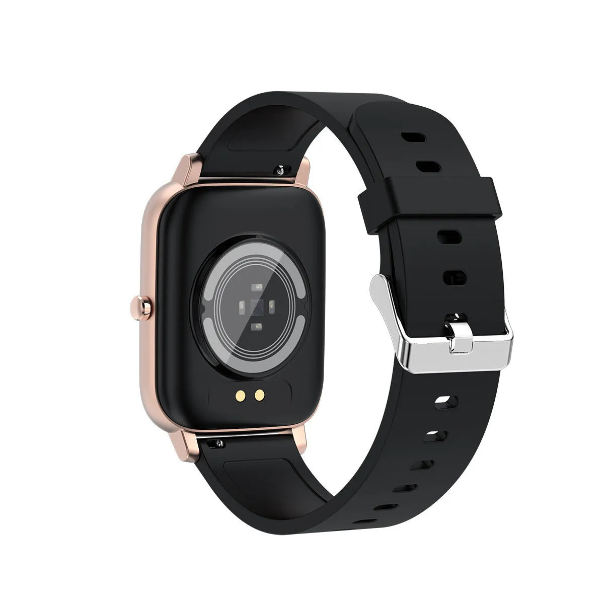 H80 sports smart watch with silicone strap on a wrist, showing a watch face displaying heart rate and blood oxygen data.