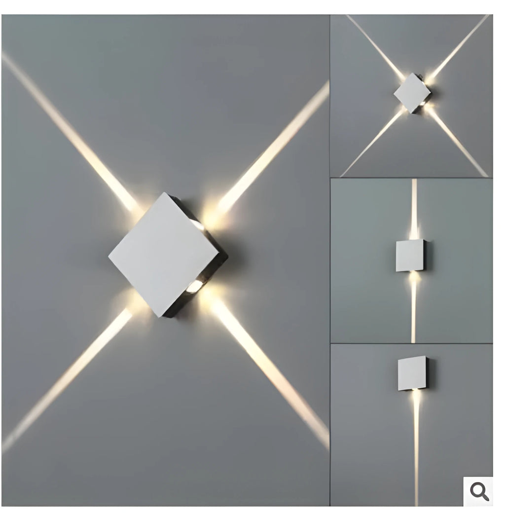 Modern square and round LED aluminium wall light with iron lampshade in Chinese style for living room