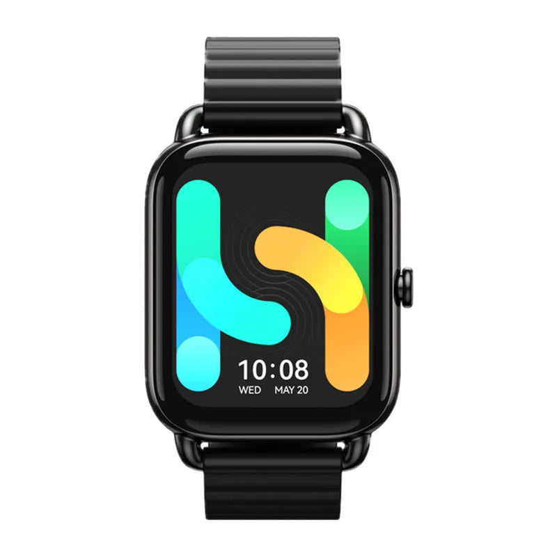 HAYLOU RS4 Plus smartwatch in Black, Champagne, or Silver with AMOLED display on wrist