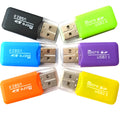 Small white mini USB TF memory card reader adapter for data transfer