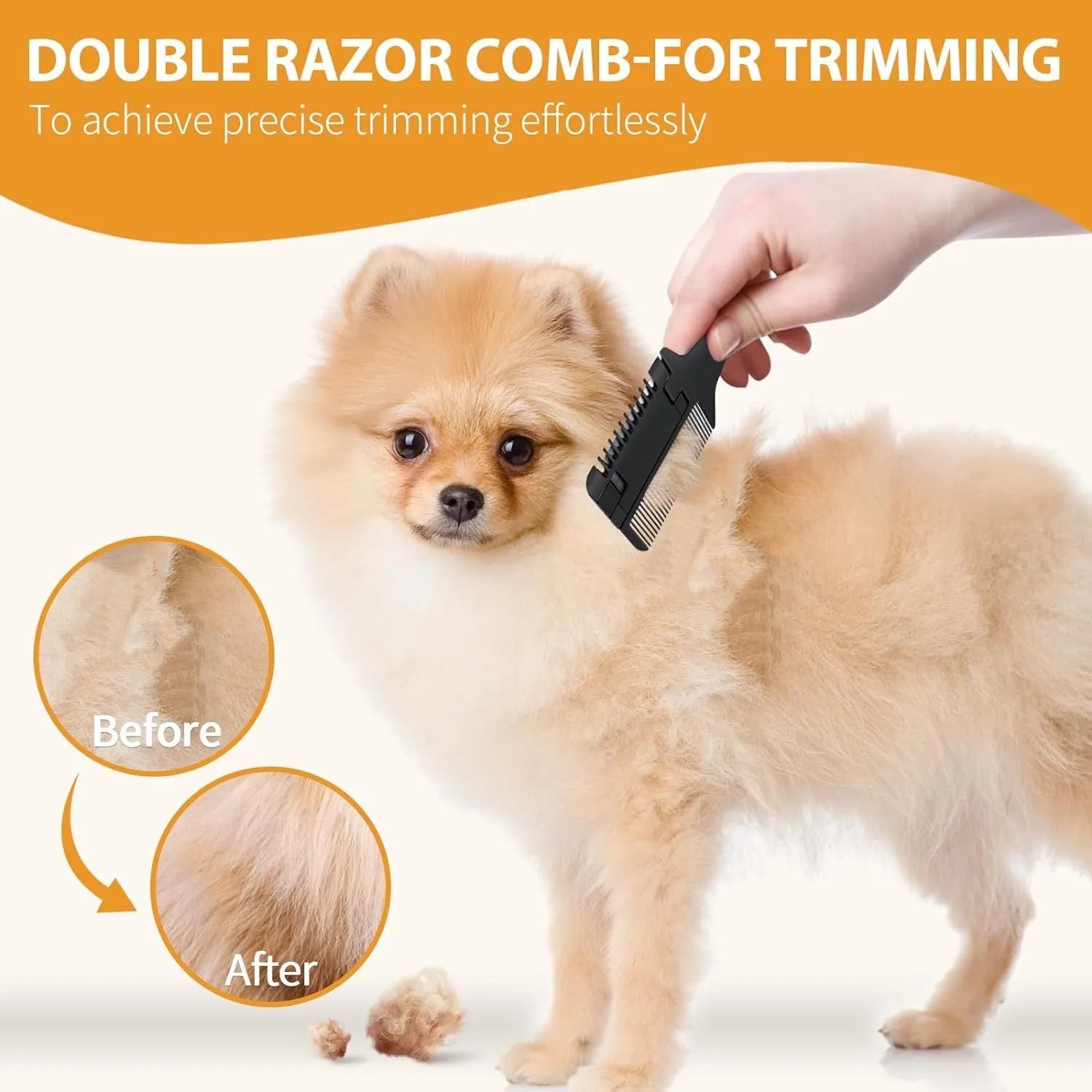 2-in-1 pet razor comb and trimmer for dogs and cats with 10 replacement blades