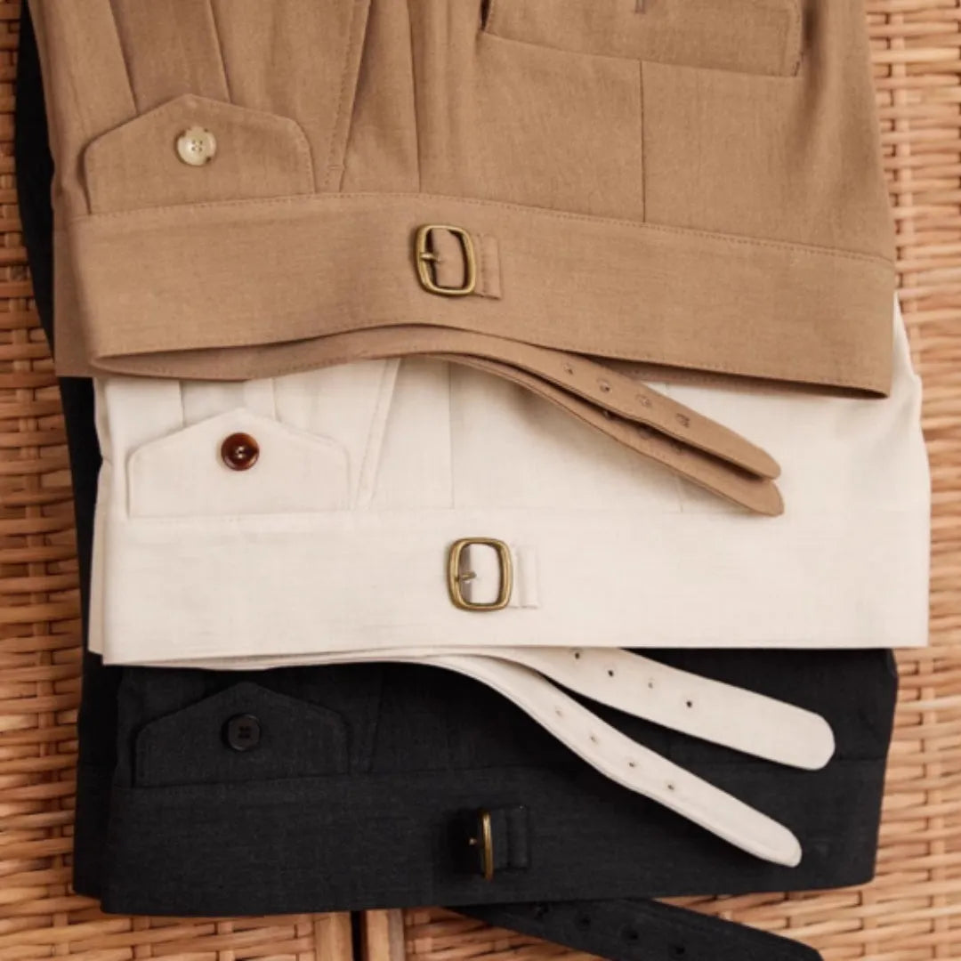 Slim fit men's business trousers in polyester fabric for wrinkle-resistant professional wear