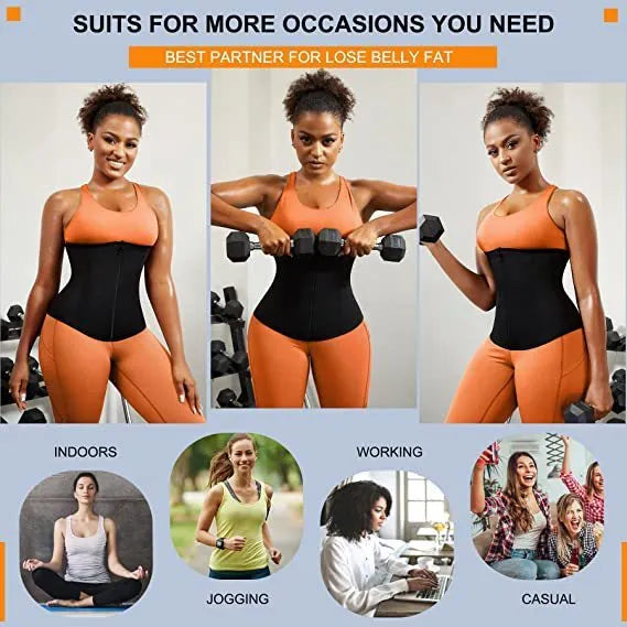 Adjustable neoprene waist shaping belt in blue or silver for abdominal support