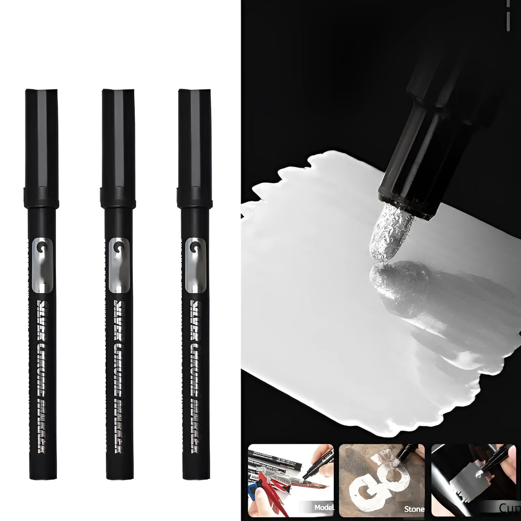 Waterproof mirror marker pen with plastic shell for glass and tile surfaces in 1mm and 2mm tip sizes