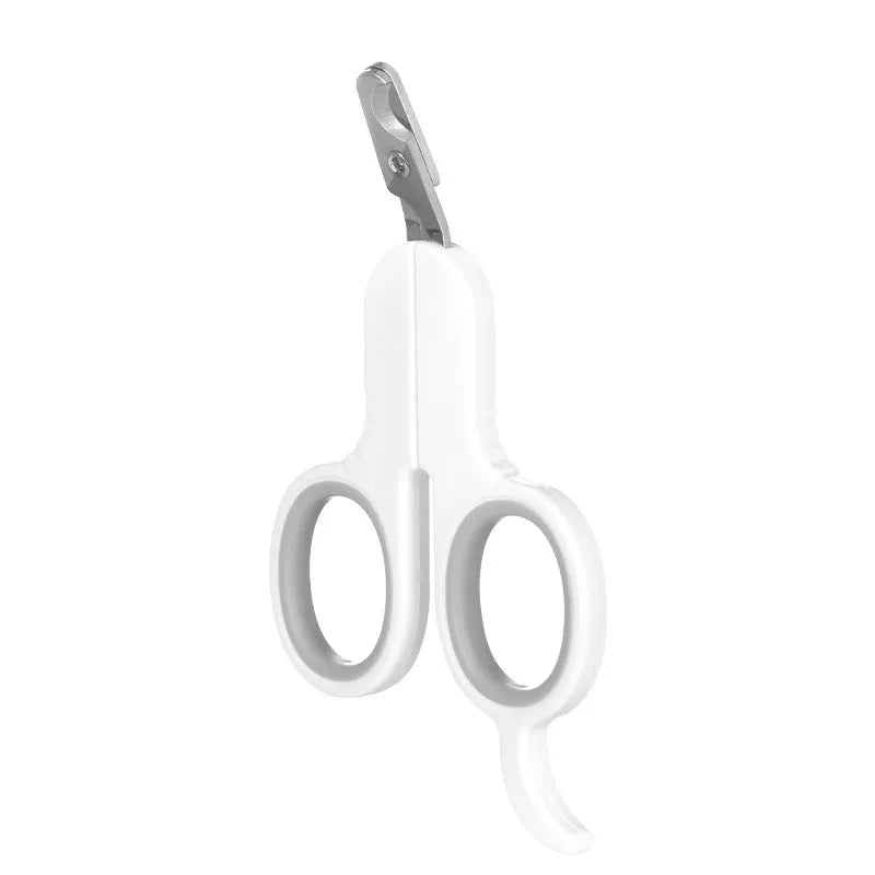 Professional grey pet nail clippers with curved tips and a rubberised ergonomic handle.