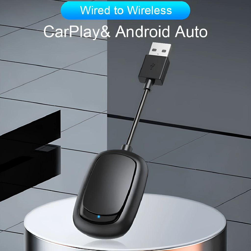 Wireless CarPlay and Android Auto 2-in-1 car interconnection box with USB connector