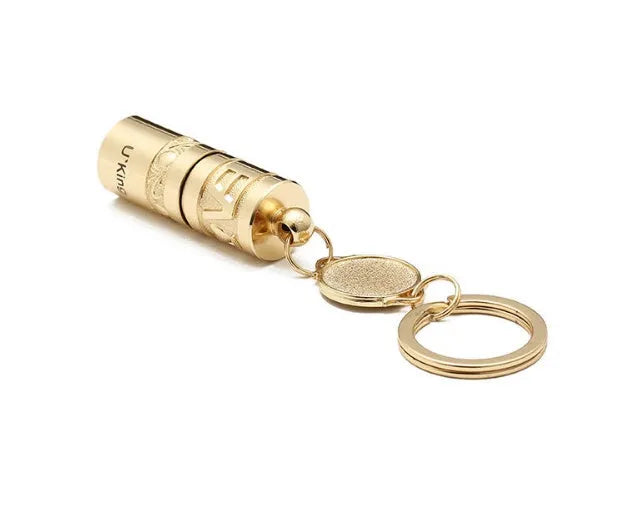 Gold zinc alloy mini waterproof LED flashlight keychain for outdoor emergency use