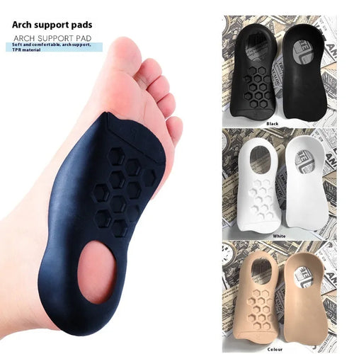 TPR arch support insole with varus correction design in three colour options