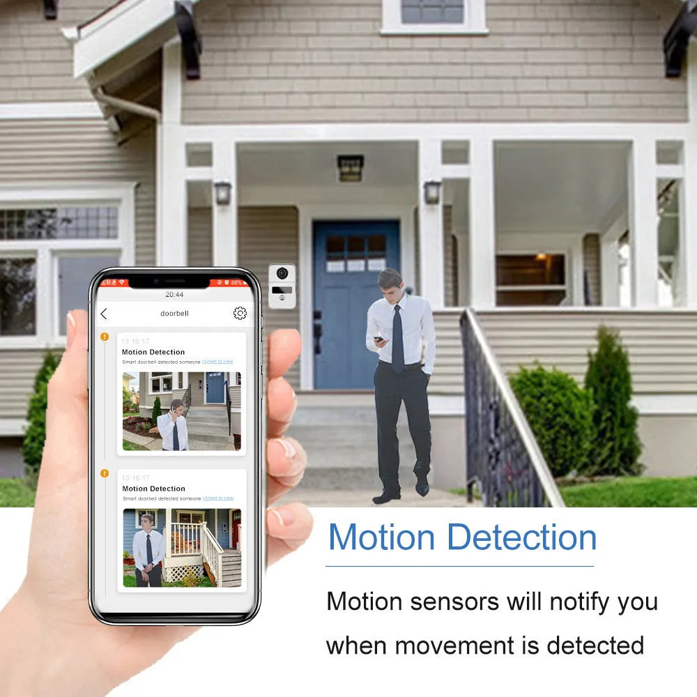 10-inch wireless video intercom doorbell system with colour HD camera and remote unlocking capability
