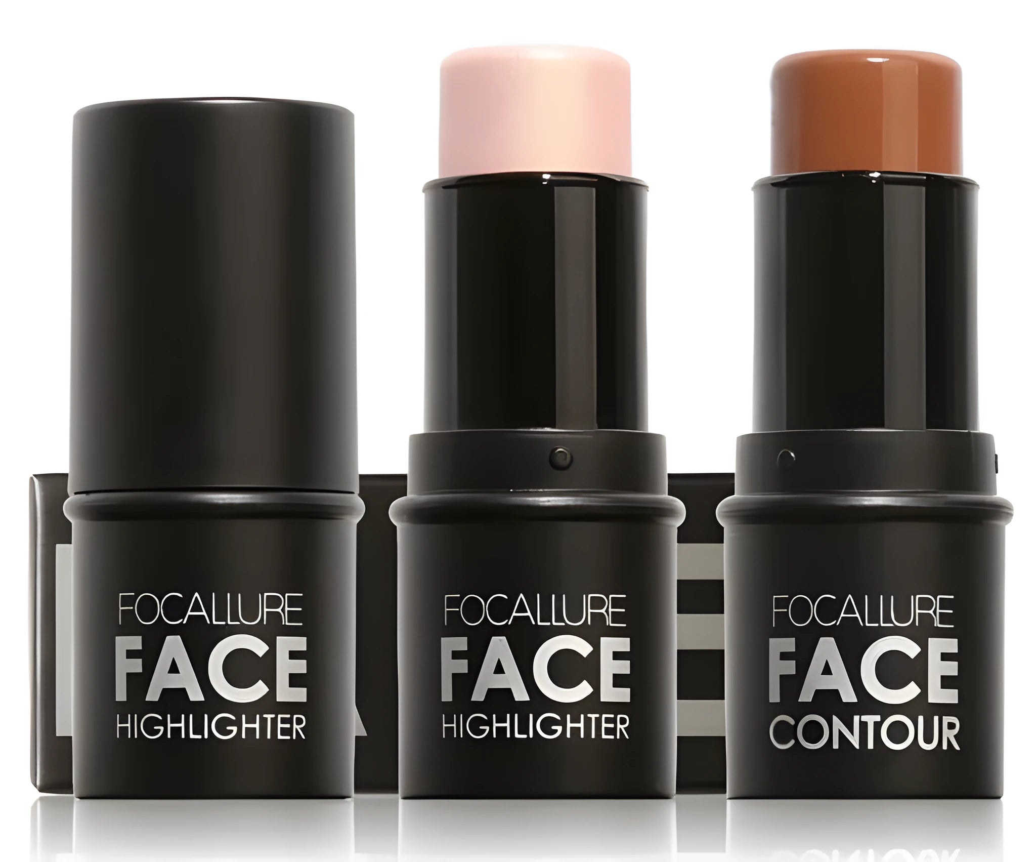 Perfection Face Contour Highlighter makeup palette open showing four colour pans labelled A, B, C, and D.