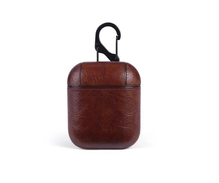 Genuine leather Bluetooth earphone charging case in four colour options