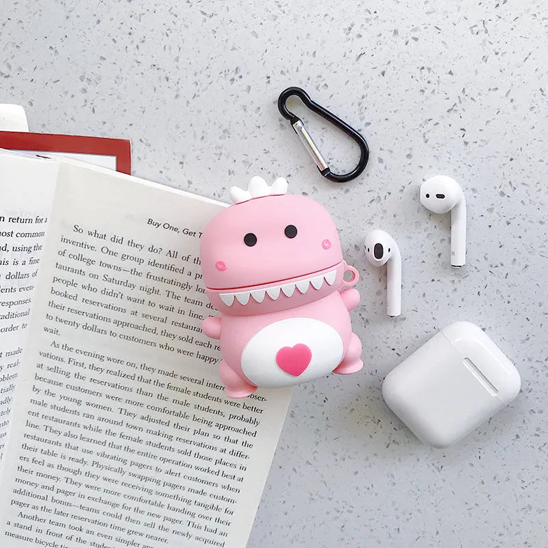 Cartoon animal design silicone AirPods protective case in multiple colour options