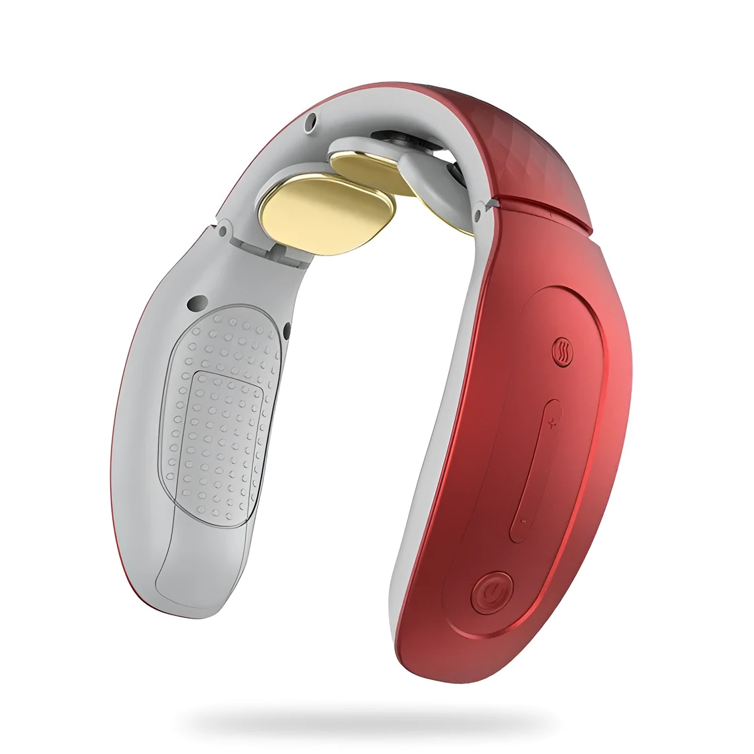 Intelligent cervical massager in red or white for neck and body relief with battery power