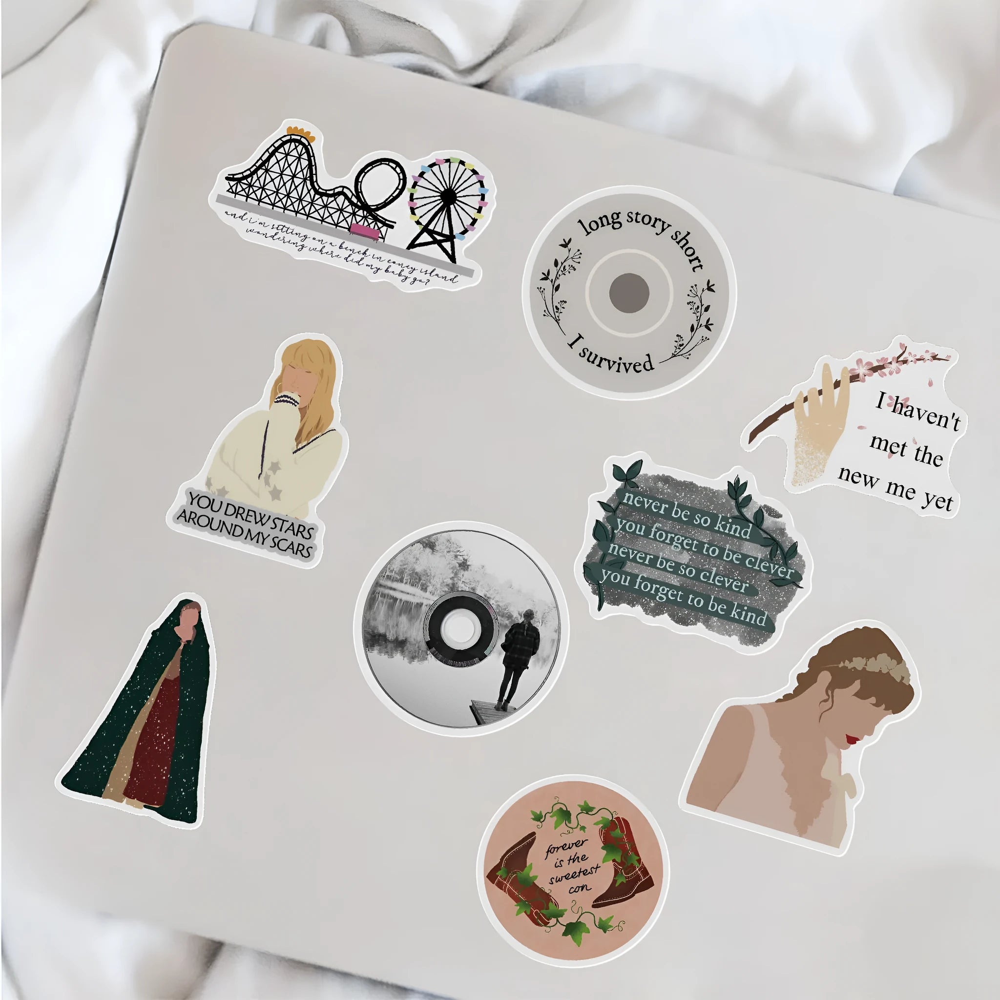 Waterproof adhesive stickers with graffiti cartoon designs for luggage labelling
