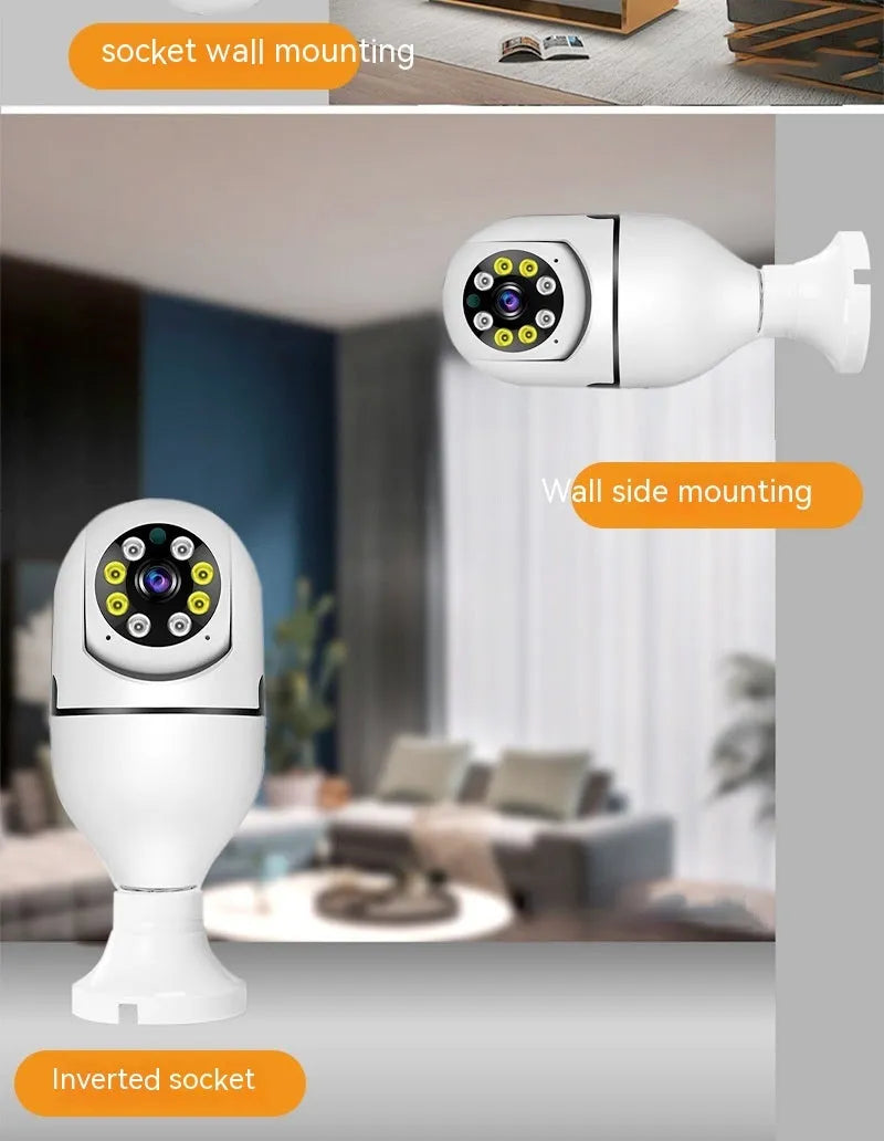 Wireless wifi bulb security camera with 1080p resolution and night vision