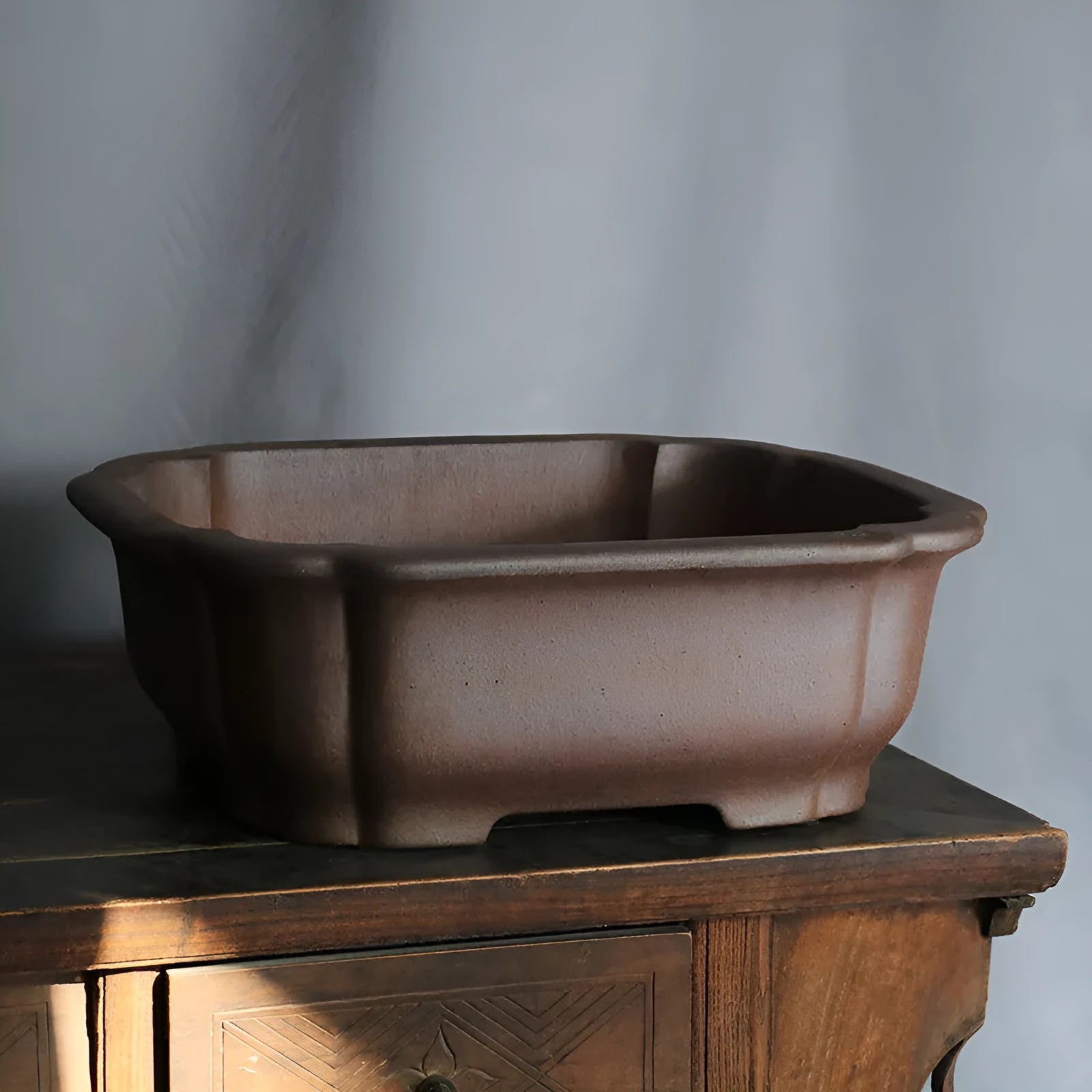 Purple sand rectangular bonsai flower pot with modern simplicity design