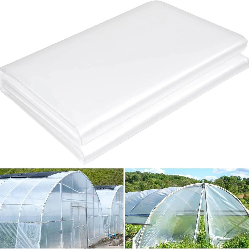 Roll of clear plastic greenhouse film for vegetable shed insulation measuring 4x8 metres