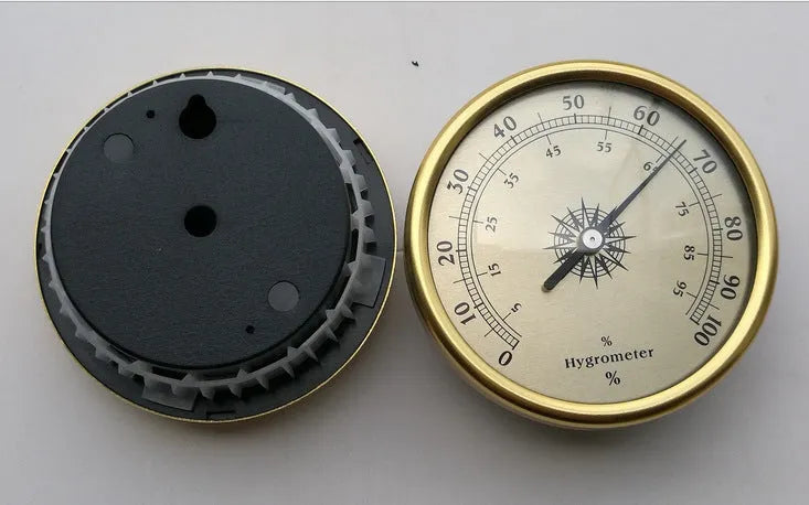 Aluminium analog thermometer and hygrometer with 72mm diameter for indoor outdoor use