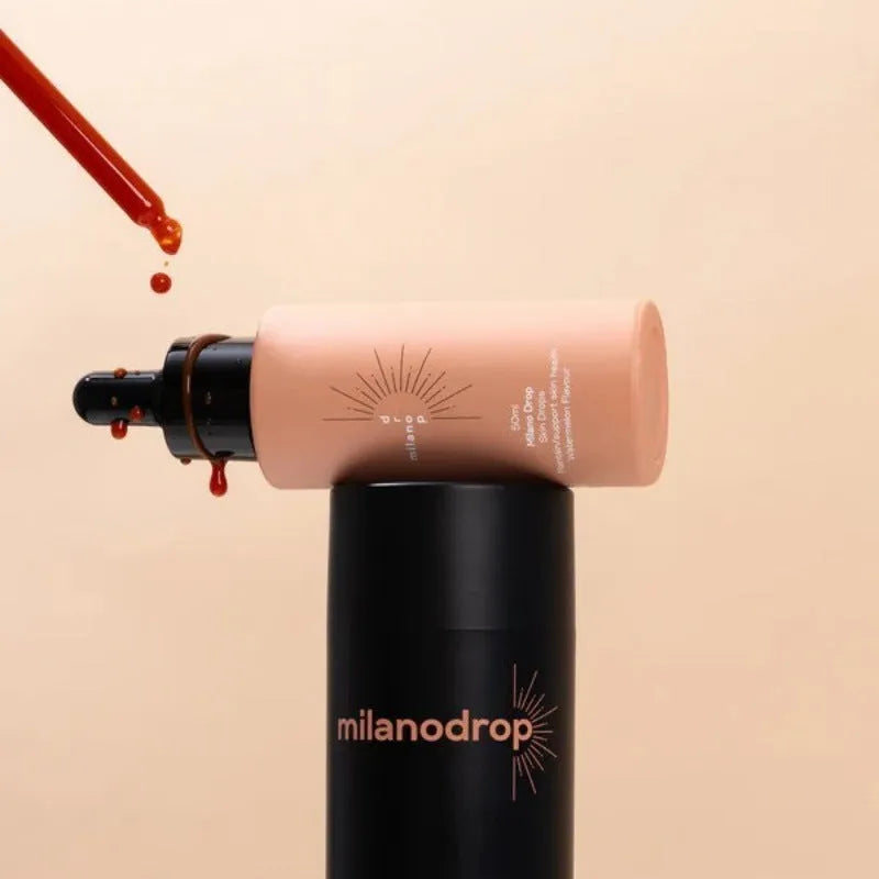 Matte Sun Tanning Black Liquid kit showing 50ml tanning drops bottle and 75ml tanning flash cream tube.