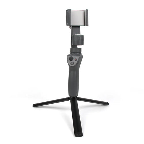 Black aluminium alloy mobile phone tripod stabiliser compatible with iPhone handheld photography accessory