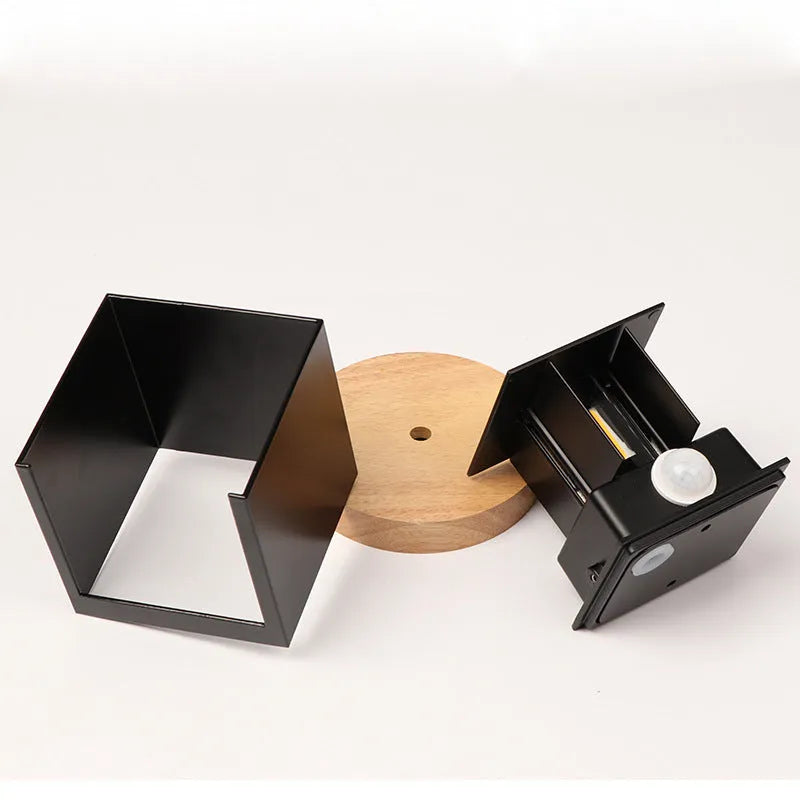 100mm cubic aluminium alloy wall lamp in black grey or white for indoor corridor and outdoor garden use