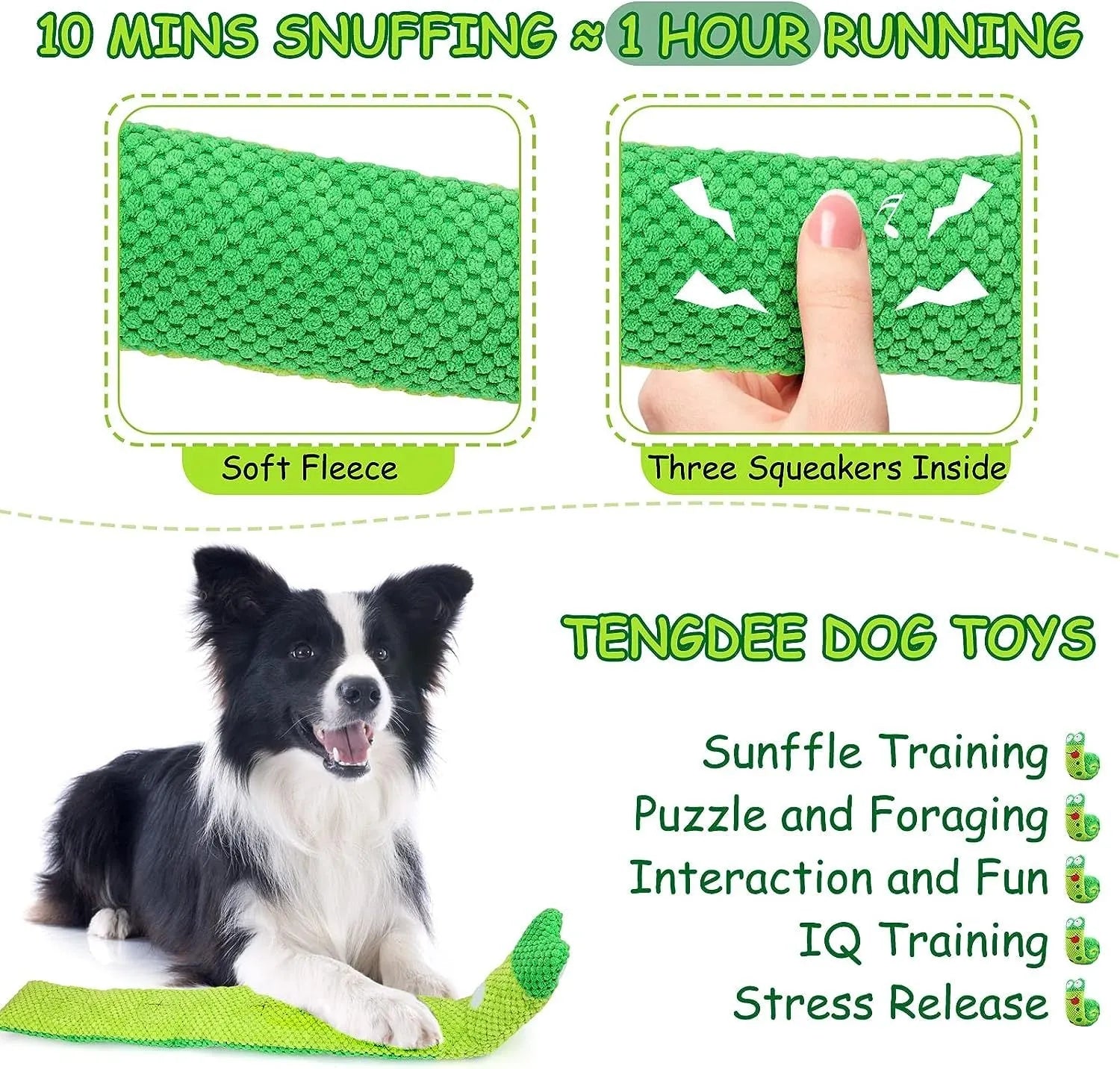 Transformable dog puzzle toy in snail shape with thick velvet material and hidden food holes