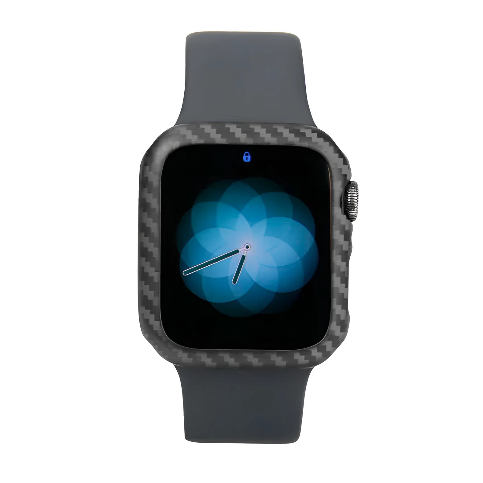 Half wrap leather carbon fibre case for 44mm Apple Watch 4 in black