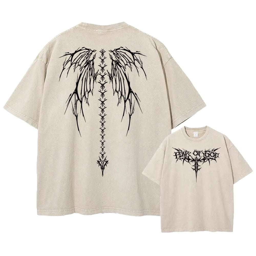 A man's oversized loose fit cotton t-shirt with drop-shoulder short sleeves in a solid colour.