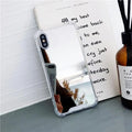 Mirror finish TPU protective case shown on iPhone with colour options displayed.