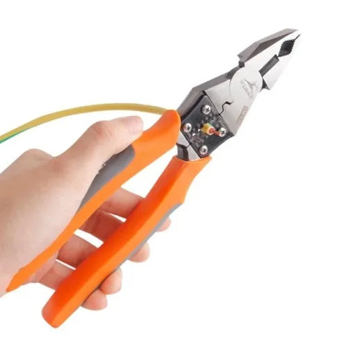 Orange handle multi-function wire cutter 118-129 with chrome molybdenum alloy steel head and 225mm length