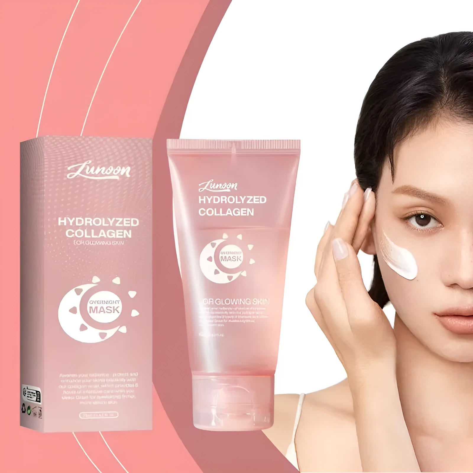 75ml collagen night mask bottle with application brush for overnight facial treatment