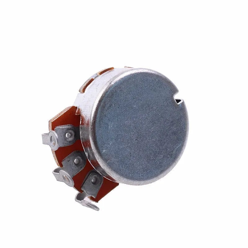 Metal replacement knob for electric guitar volume and tone potentiometer controls.