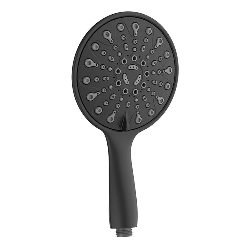 6-inch chrome handheld shower head with six function selector showing massage, bubble, and rain modes