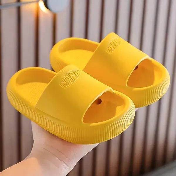 Children's literal pattern EVA slippers in mixed colours with non-slip soles