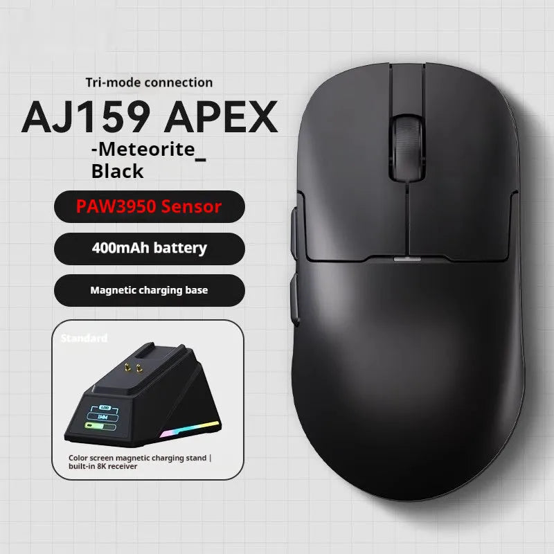Wireless wired Bluetooth gaming mouse with PAW3395 sensor in multiple colour options