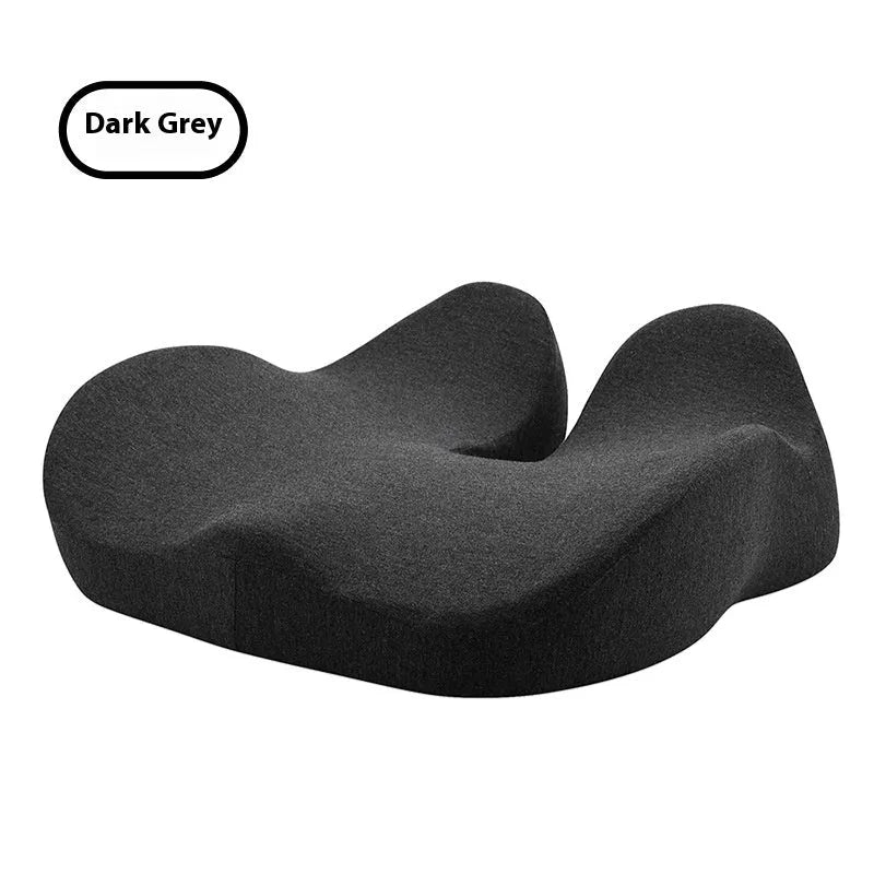Office memory foam chair cushion in light grey measuring 46x43x12 cm