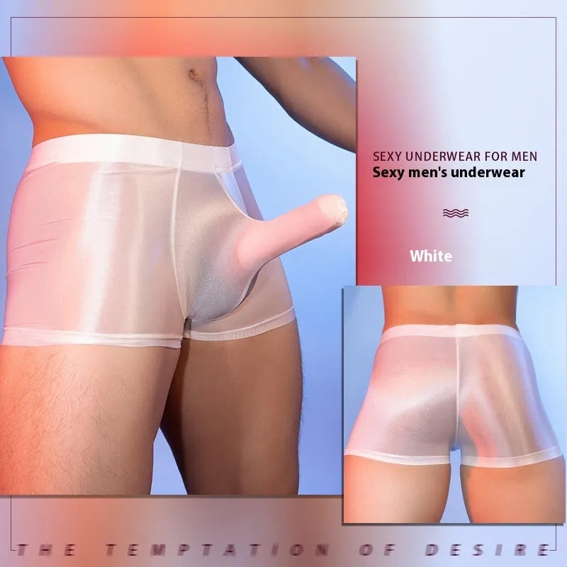 Men's animal year red boxer shorts with seamless nylon construction and mid waist design