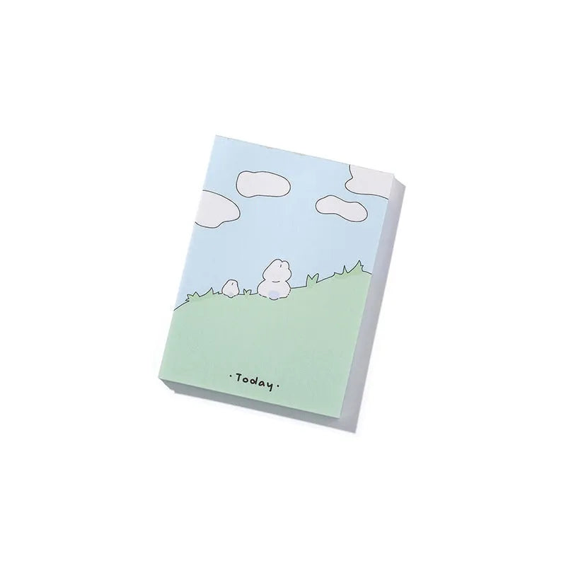 Cartoon sticky note notepad with heartbeat delivery theme in one of six decorative styles