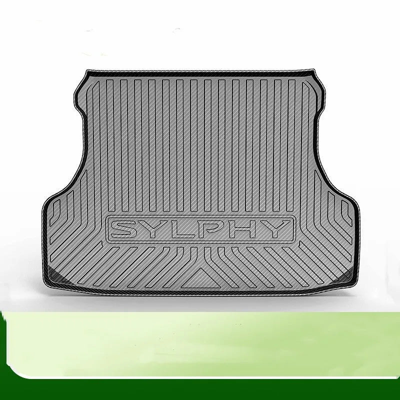 Black carbon fibre pattern TPE car boot liner for trunk protection
