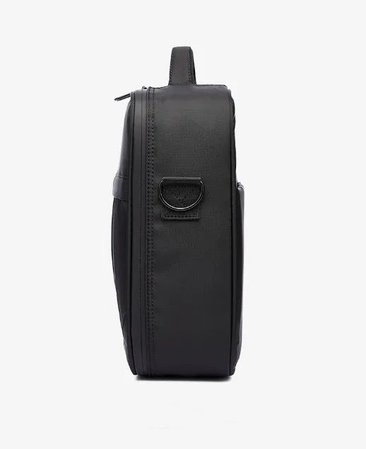 Black Oxford fabric men's messenger shoulder bag showing its size and style.