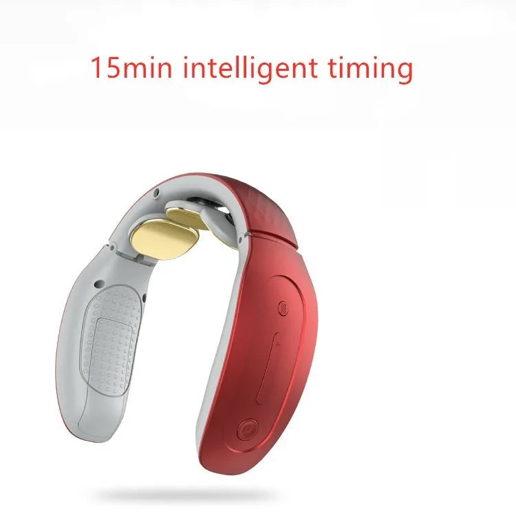 Intelligent cervical massager in red or white for neck and body relief with battery power