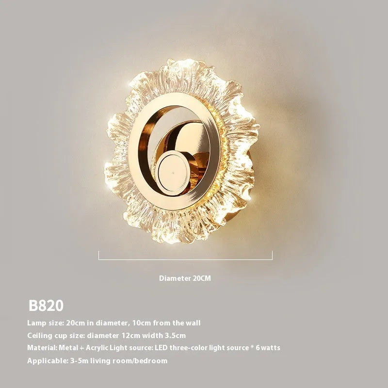 High Sense minimalist modern wall lamp with acrylic shade in a bedroom setting.