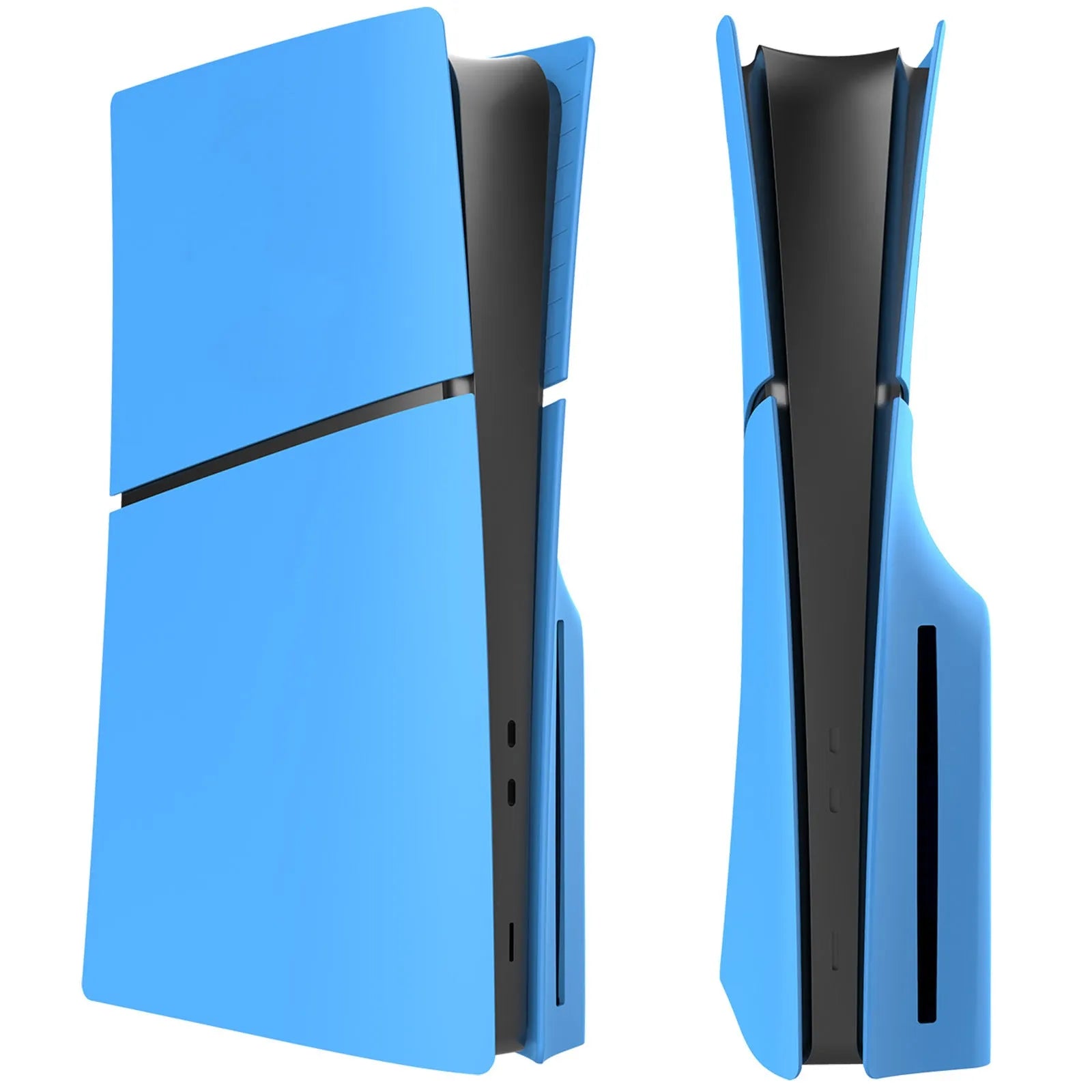 PS5 Slim protective replacement shell in ABS plastic with snap-on design showing front and side sections