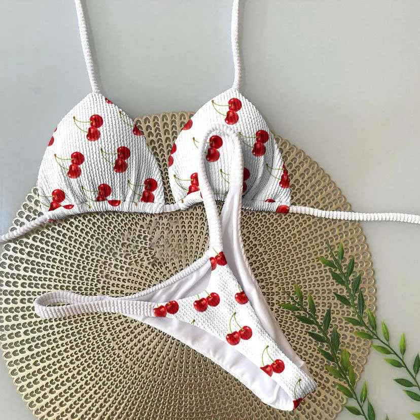 Women's printed bikini swimsuit in quick-dry nylon with cotton lining, shown in colour RT2110.