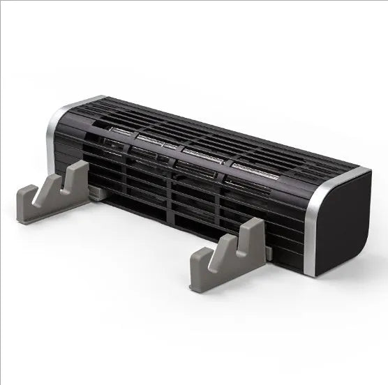 Black USB-powered notebook cooling pad with fan, dimensions 294mm by 65mm.